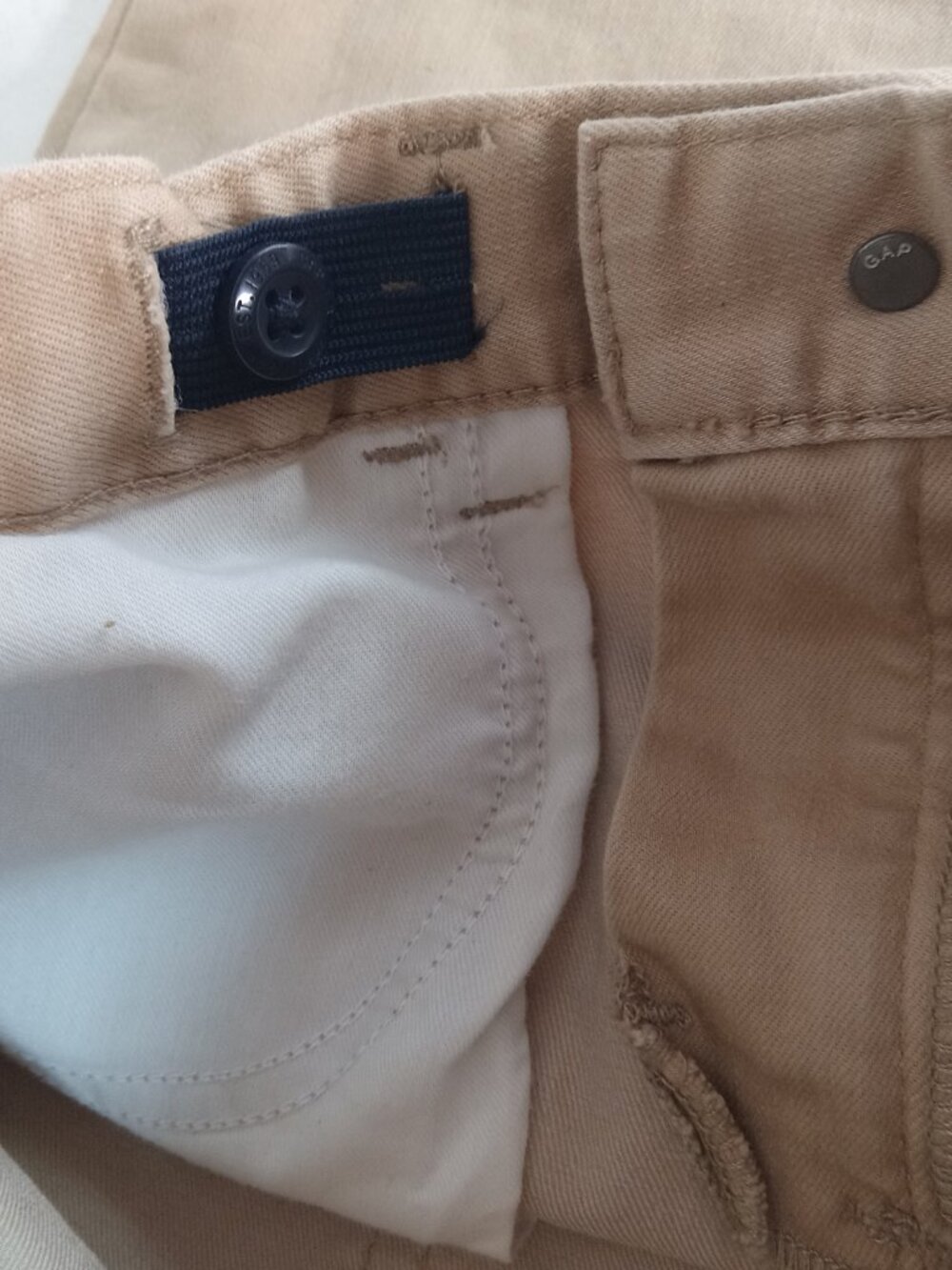 Gap Kids Boys Slim Straight Fit Khaki Tan Pants Size 14 Regular Adjustable Waist - Picture 8 of 14